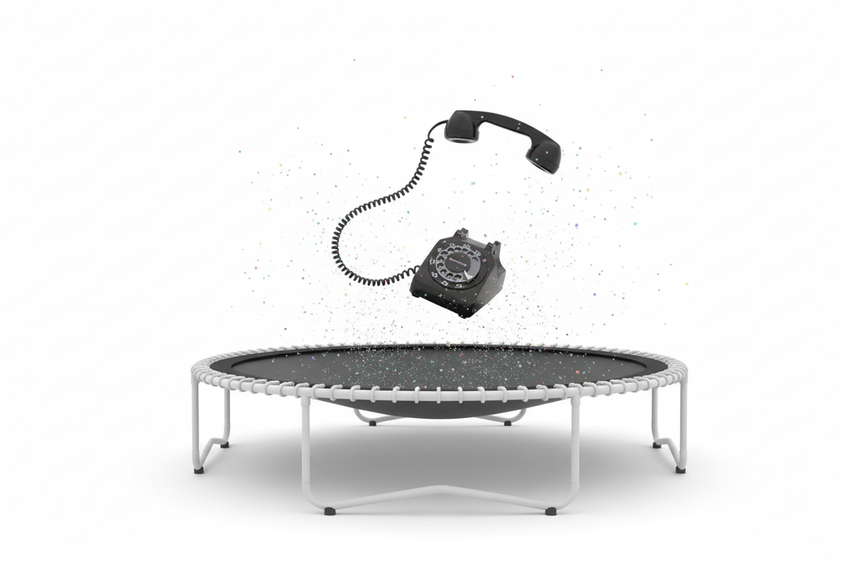 good. now the phone jumping on a trampolin